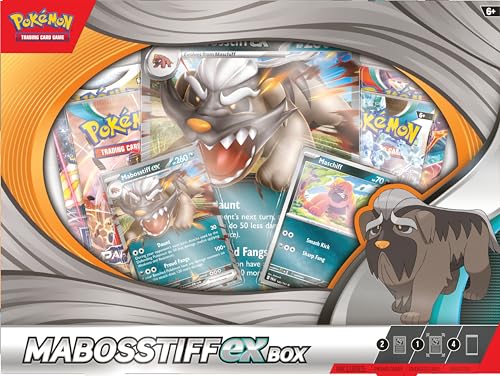Pokémon TCG: Mabosstiff ex Box (2 Foil Promo Cards, 1 Foil Oversize Card & 4 Booster Packs)