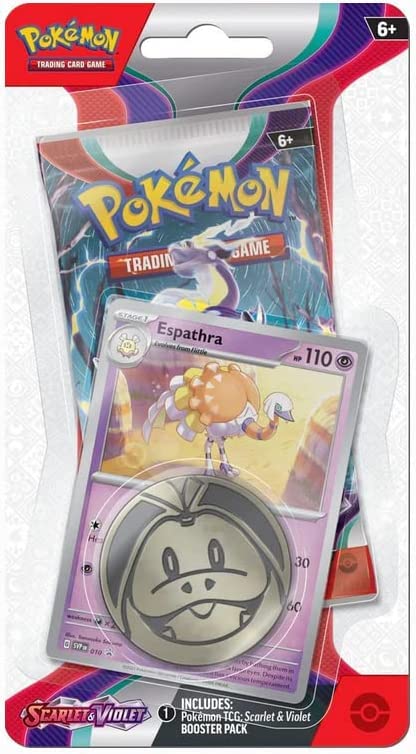 Pokemon TCG: Scarlet and Violet Checklane Espathra and Spidops Blister Booster Pack Bundle, 8 Packs 80 Cards