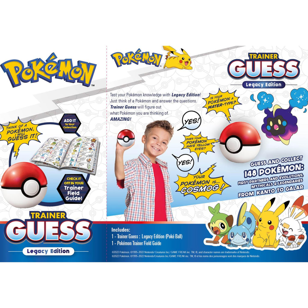Pokemon Trainer Guess - Legacy - Electronic Guessing Game, Collect 148 Iconic, Field Guide, Talk to Your Light & Sound Poke Ball, Kids 6+ Brown Box Packaging