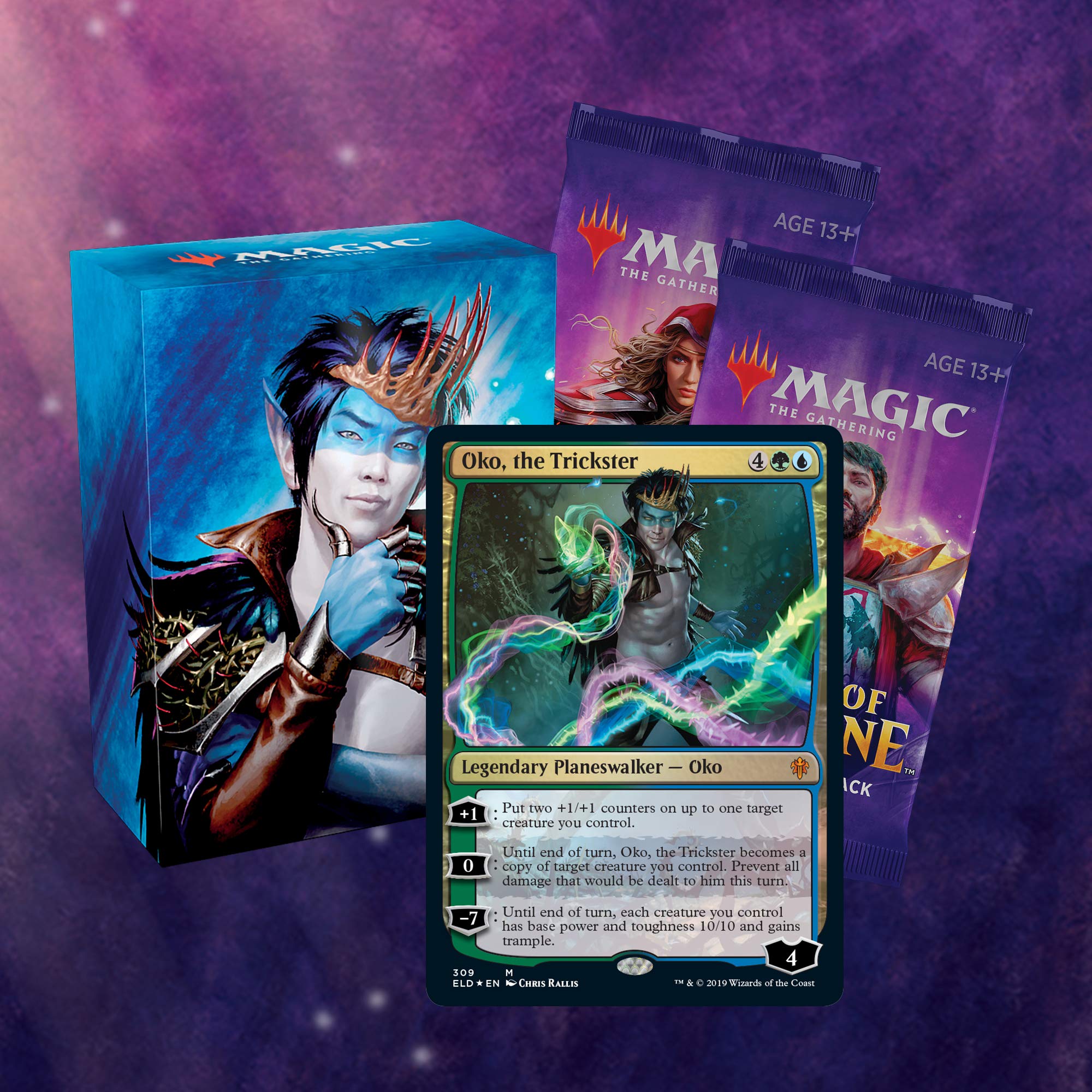 Magic The Gathering Throne of Eldraine Oko, The Trickster Planeswalker Deck | Ready-to-Play | 60-Card Starter Deck