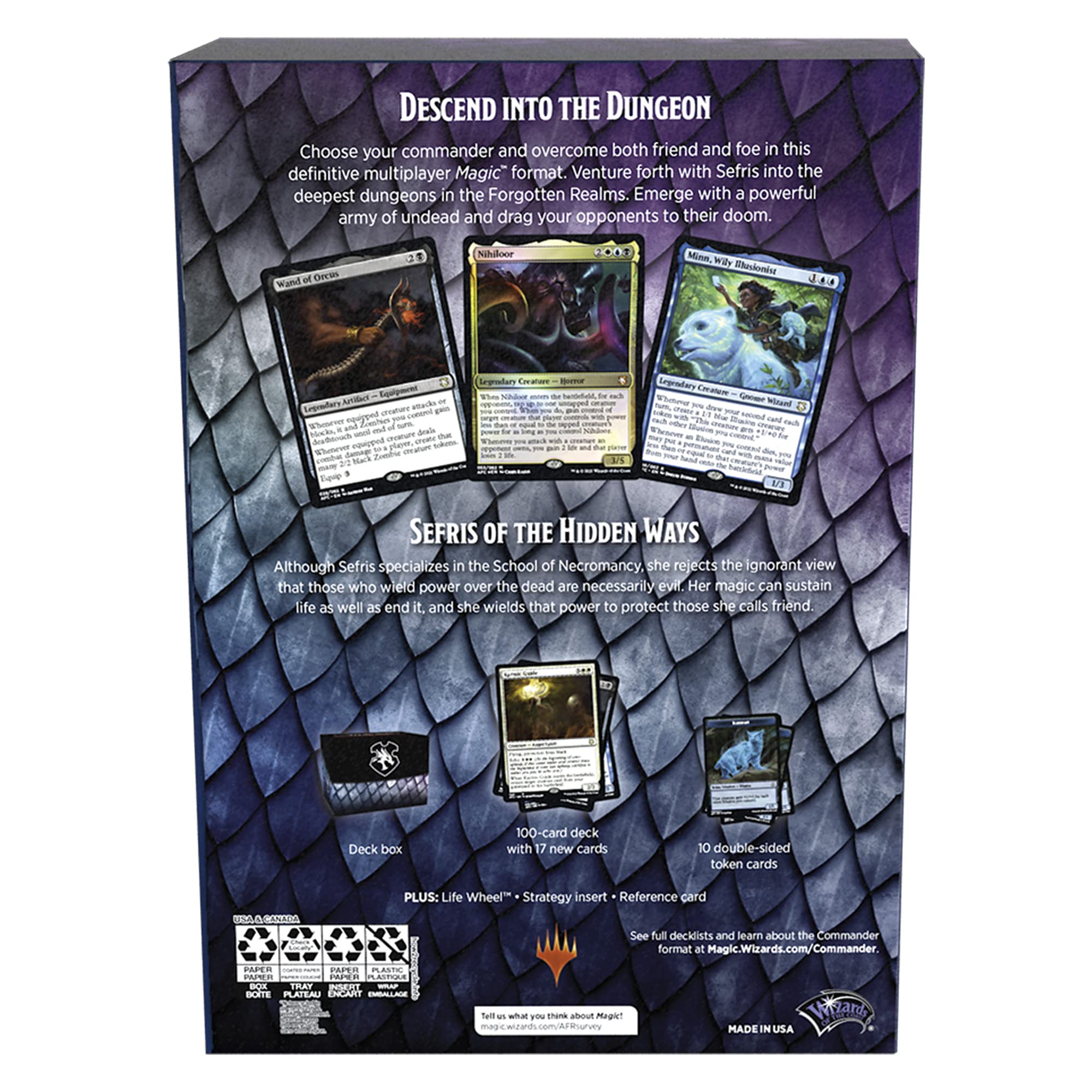 Magic: The Gathering Adventures in The Forgotten Realms Commander Deck – Dungeons of Death (White-Blue-Black)