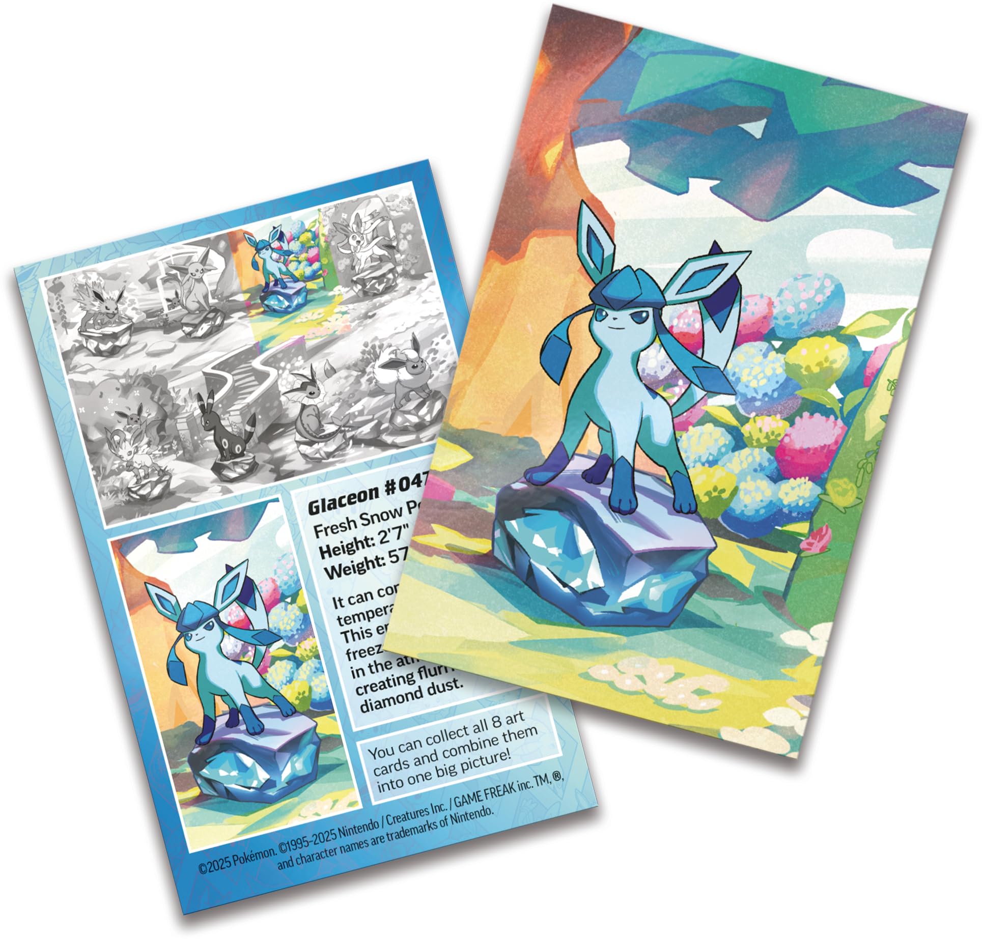 Pokémon TCG: Scarlet & Violet—Prismatic Evolutions Mini Tin – Glaceon (2 Booster Packs & 1 Coin)
