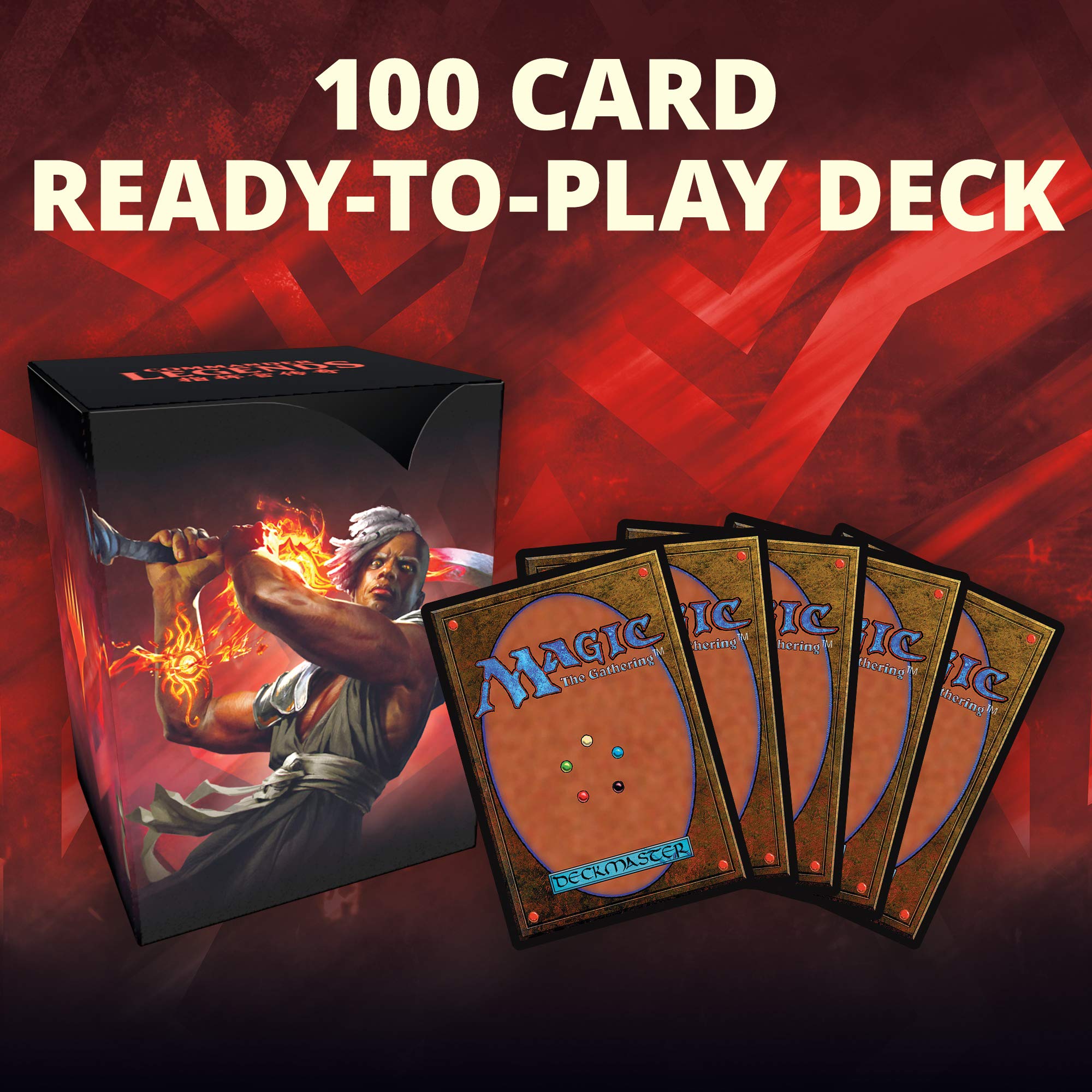 Magic: The Gathering Commander Legends – Arm for Battle | 100 Card Ready-to-Play Deck | 1 Foil Commander | Red-White, C78590000