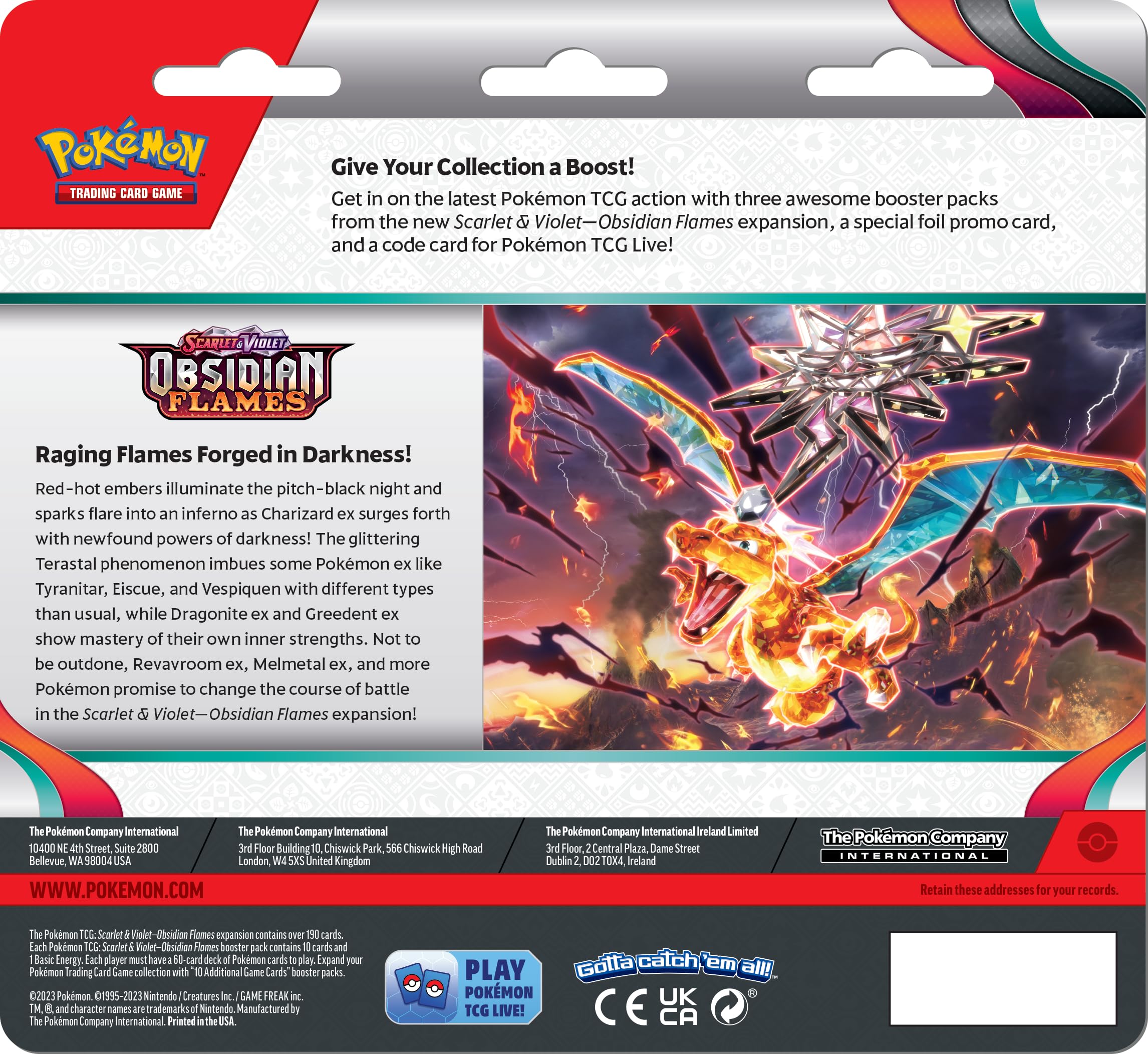 Pokemon TCG: Scarlet & Violet: SV03 Obsidian Flames: 3 Pack Booster Blister - Houndstone